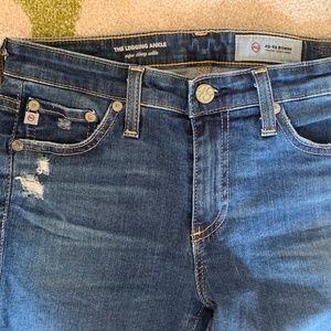 AG Women's Super Skinny Ankle Distressed Jeans